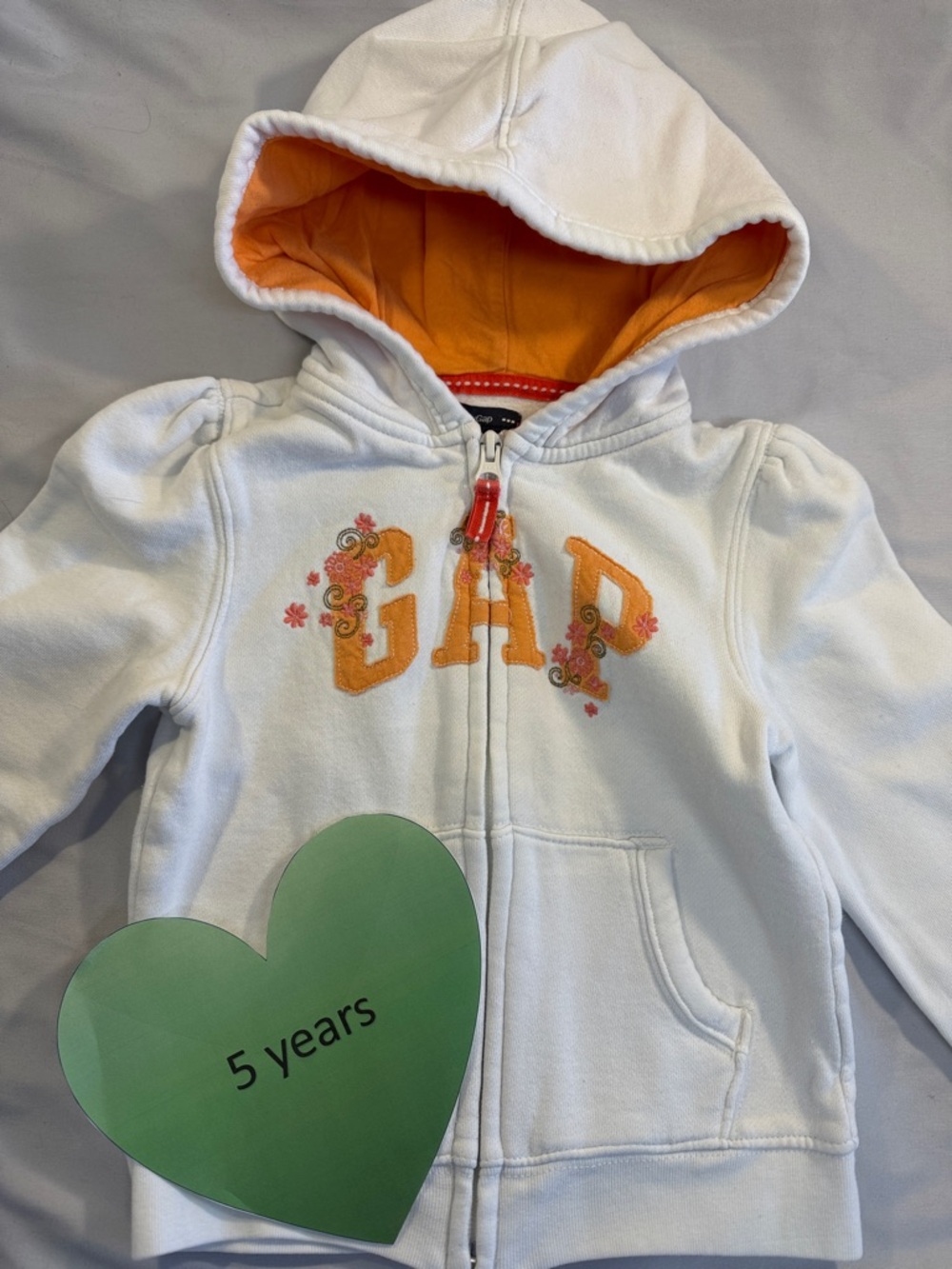 GAP - full zip hoodie. Size  5